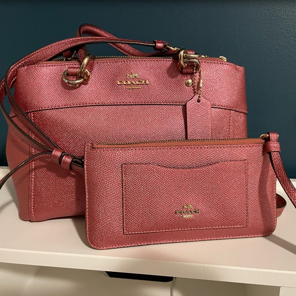 COACH BROOKE MINI SATCHEL CROSSBODY BAG & WRISTLET WALLET